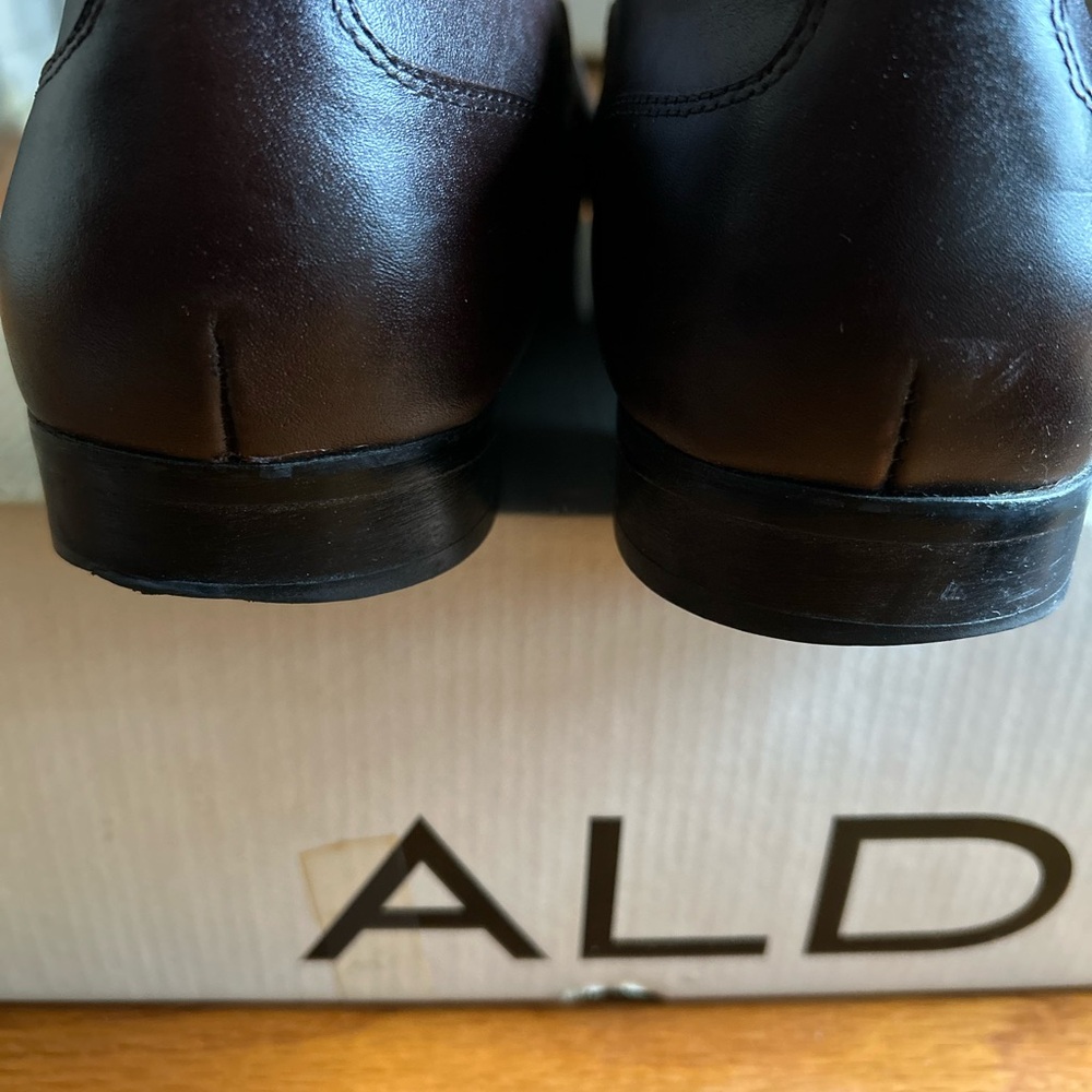 Men’s Aldo Brown Leather Oxford Shoes with Closed Lacing - Picture 4 of 13